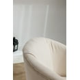 thumbnail image 6 of Swivel Barrel Chair, Modern Linen Fabric Upholstered Round Auditorium Chairs with Pleated Skirt, 360 Degree Swivel Single Sofa Armchair for Nursery Living Room Bedroom Hotel Office, Beige, 6 of 9