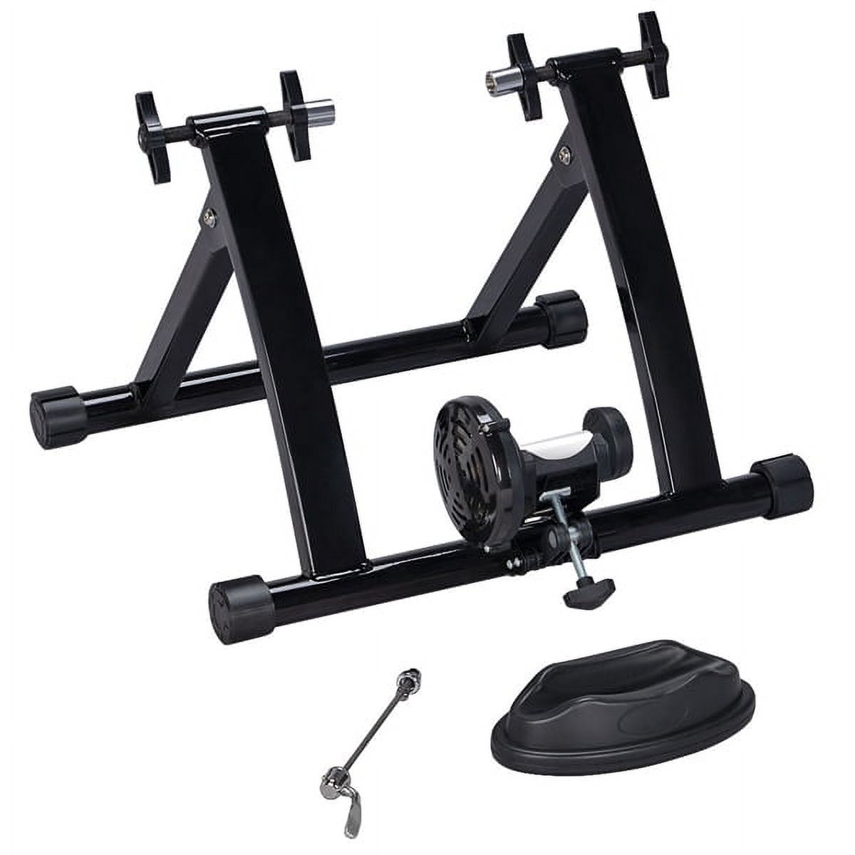 Topeakmart Foldable Indoor Bike Trainer Magnetic Cycle Trainer Stand with Front Wheel Support and Quick Release Skewer Black - image 2 of 14