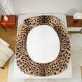 thumbnail image 5 of Manfei Luxury Brown Leopard Print Twin Sheet Sets 3pcs, Gradient Cheetah Twin Fitted Sheet, Animal Theme Flat Sheet, 5 of 7