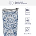 thumbnail image 4 of 11oz Double-Wall Vacuum Insulated Stainless Steel Tumbler with Straws Sports Mugs BPA-Free Vintage Watercolor Floral Pattern, 4 of 7