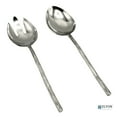 thumbnail image 7 of Elyon Twig Reflective Silver Salad Serving Set Indian Artisan-Made Hostess Set Hand-Forged Stainless Steel 2 Pieces, 7 of 7