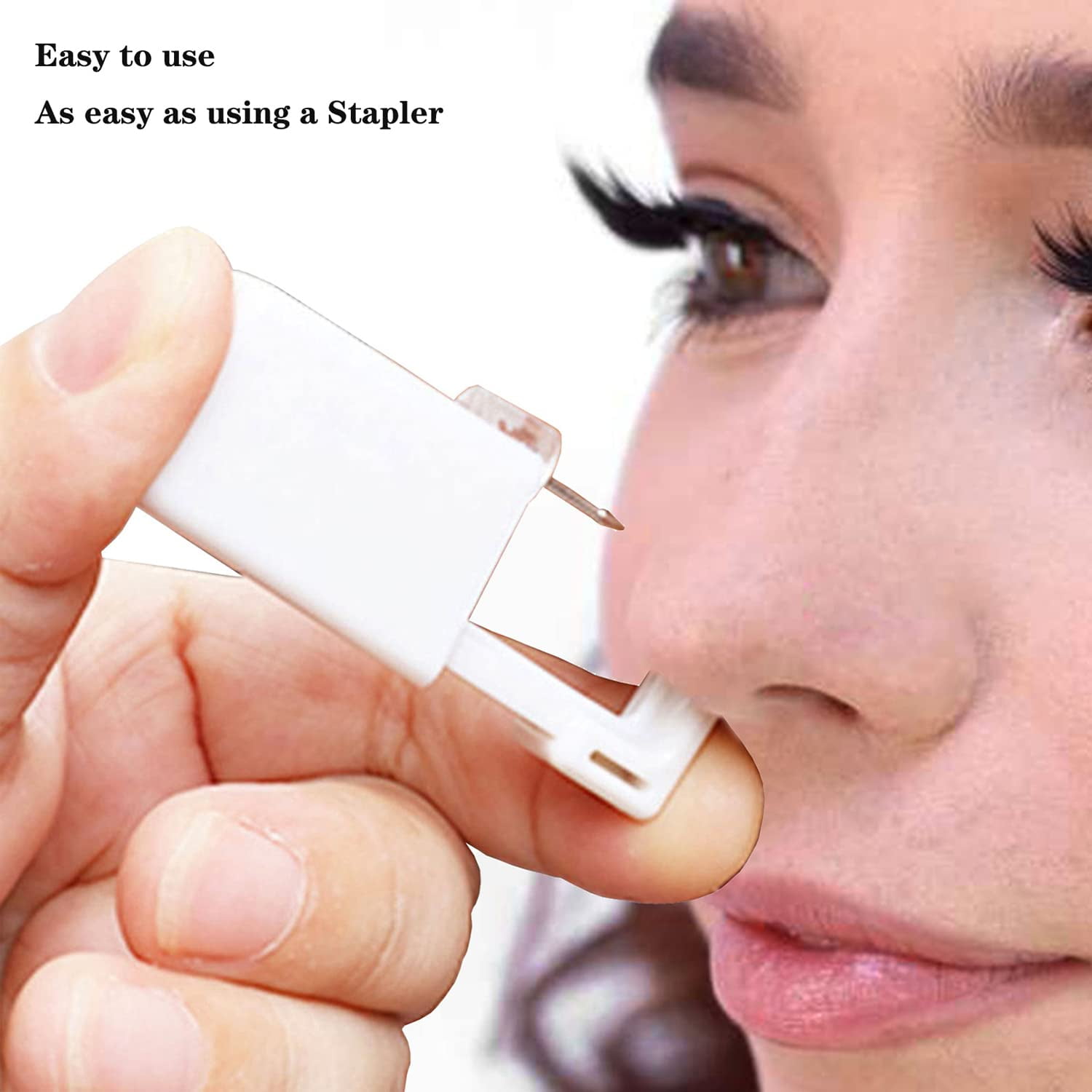 Nose Piercing Kit, 2Pack Disposable Sterile Nose Piercing Gun Kit, Painless Nose Piercing Kit Tool with 10pcs Free Silver Nose Studs