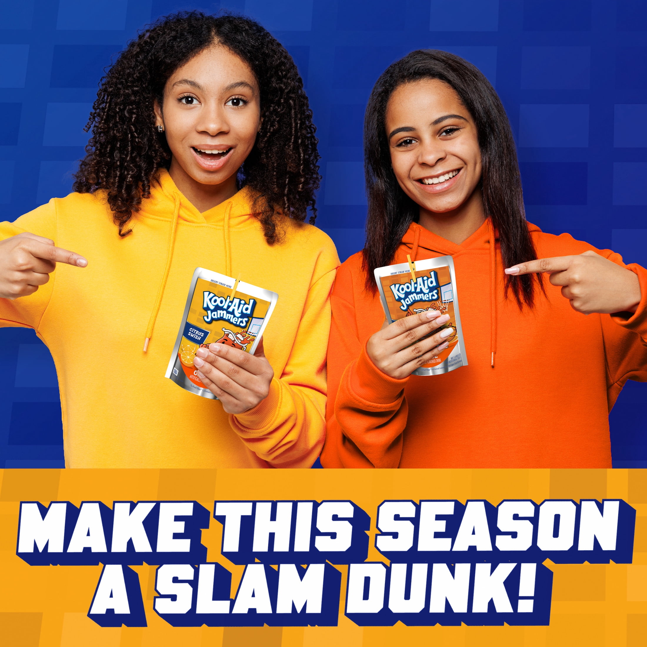Kool-Aid Jammers Orange Thunder vs Citrus Champs Artificially Flavored Drink, 10 Pouches, for On-the-Go, on the Bench, or in the Stands, Orange Flavor, No Artificial Dyes, 6 fl oz