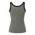 thumbnail image 5 of Women Summer Tops Womens Summer Sleeveless Tank Tops Ribbed High Neck Racerback Slim Fitted Color Block Casual Shirts Crop Thick Top Women Bodysuit College Clothes for Chiffon Business Army Green L, 5 of 5