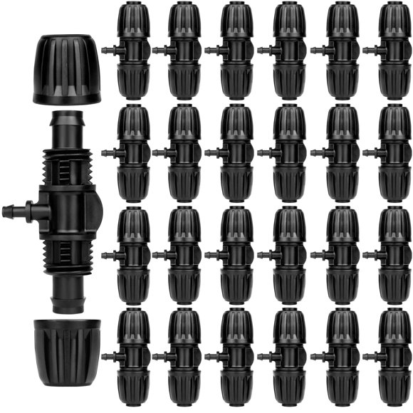 Accesorios de riego por goteo Anwenk Barbed Tee, paquete de 25 unidades, 1/2 a 1/4