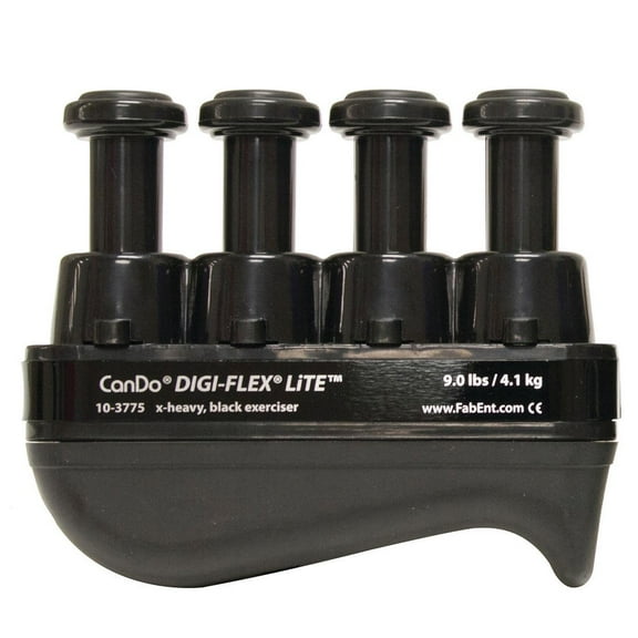 CanDo Digi-Flex Lite Black, X-Heavy, Set of 10, Hand Strengtheners