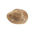 thumbnail image 1 of Womens Crochet Straw Sun Hat Wide Brim Hand Knit Smashable Holiday Bucket, 1 of 5