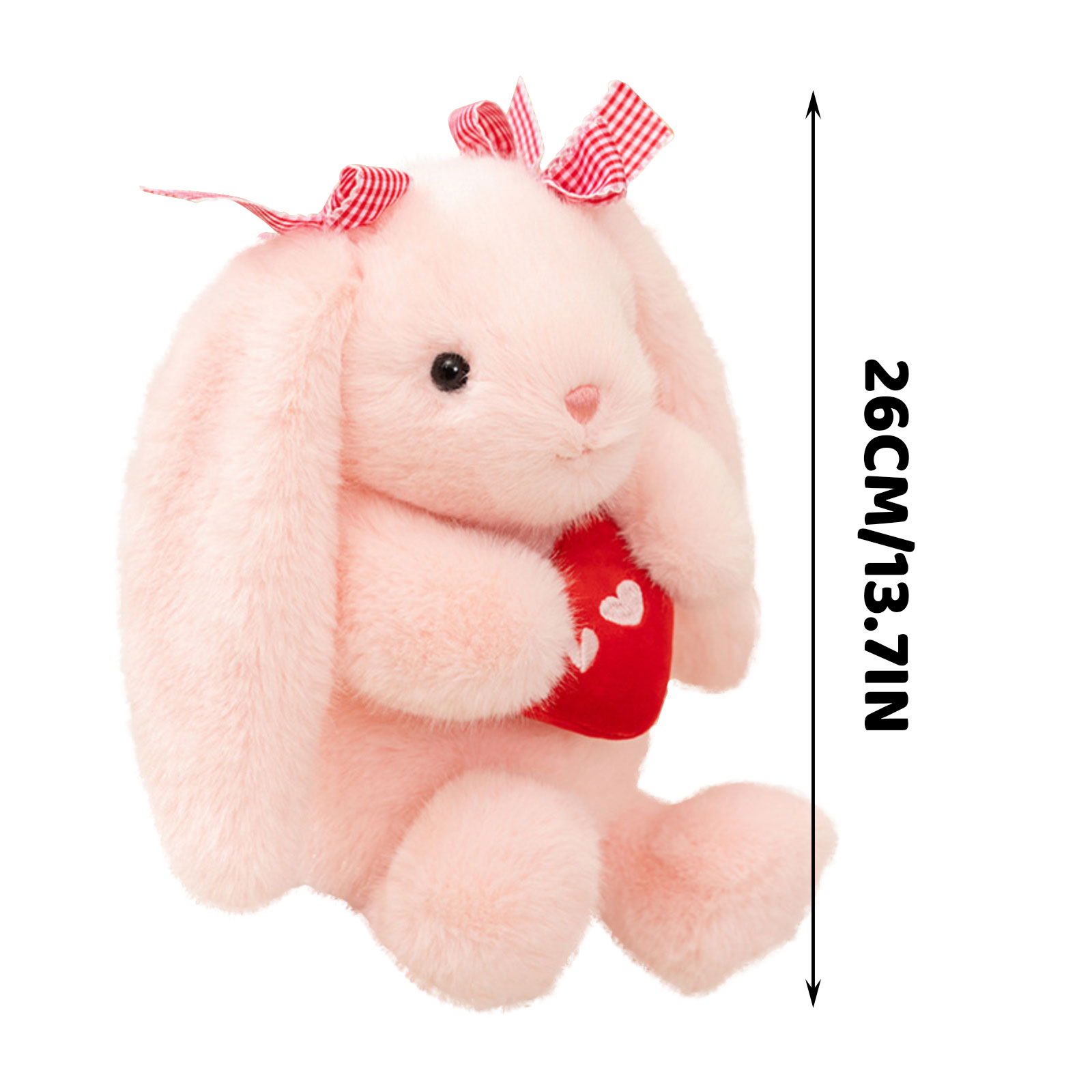  Red Love Heart Bunny ぬいぐるみ Love Bunny Stuffed Animals Holds Red Heart 10.2