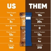 IQBAR Chocolate Chip Peanut Butter Protein Bars - Vegan Energy Bars - High Fiber Vegan Snacks - 4 Count Box