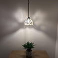 thumbnail image 5 of Tiffany Mini Pendant Lights White Stained Glass Flowers LED Bulb Included 8"W*8"D*60"H, 5 of 7