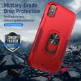thumbnail image 4 of Phone Case Compatible with iPhone XS Max, Cover with Magnetic Ring Holder Stand Hybrid Rugged Shockproof Drop Proof Heavy Duty Cell Accessories for iPhone XS Max Women Men, Red/Rose, 4 of 8