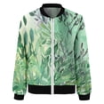 thumbnail image 4 of Arlun Womens Floral Printed Bomber Jackets Lightweight Zipper up Fashion Stand Collar Coats Casual Loose Fit Long Sleeve Full Zip Fall Jacket Windbreaker Outwear with Pockets Green3 L, 4 of 5