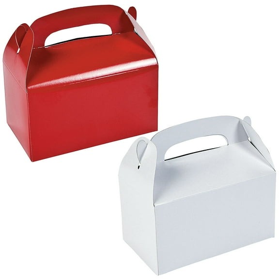 Fun Express Red & White Gable Box Favor Kit for 24