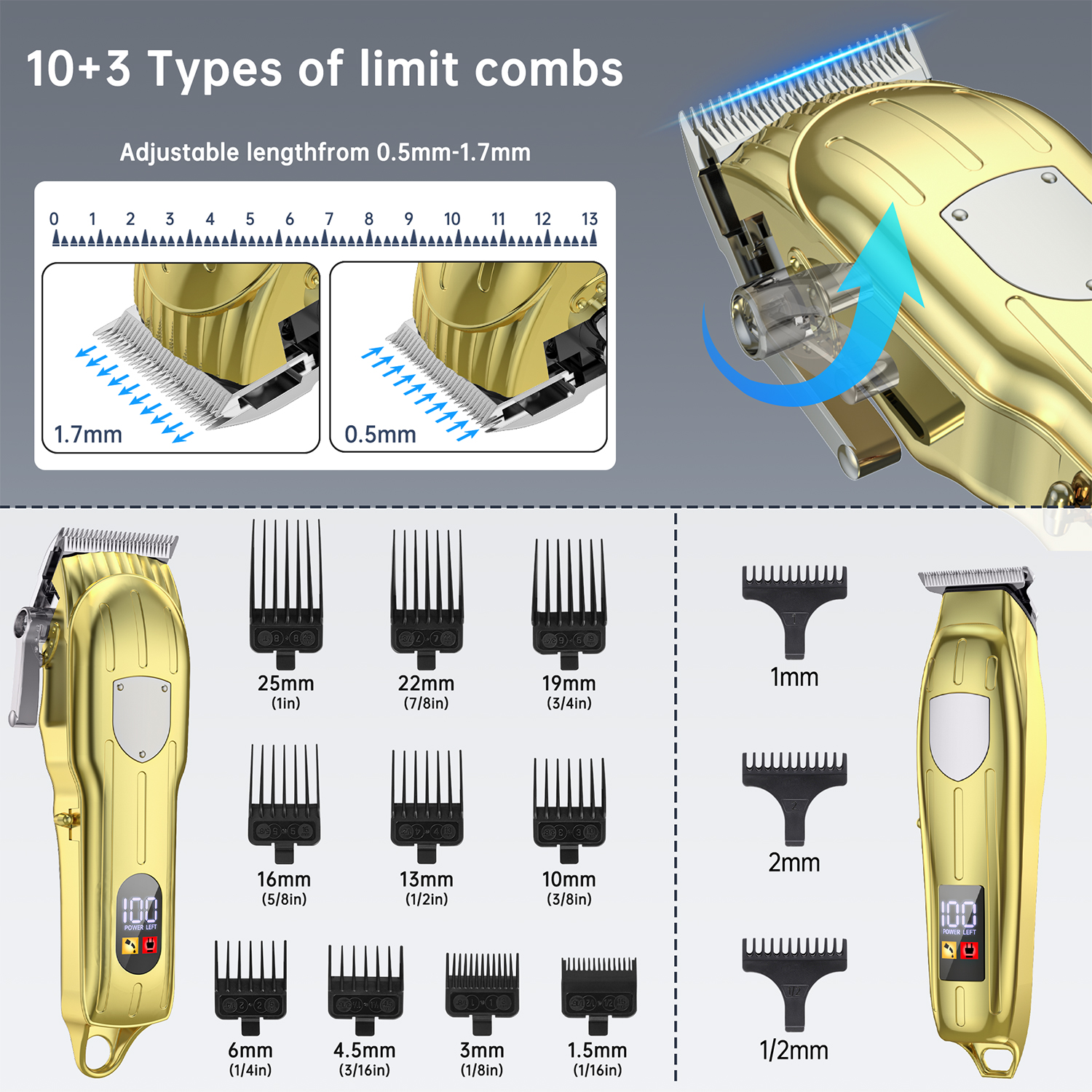 Cshidworld Professional Hair Clipper Kit with T-Blade Trimmer photo 5