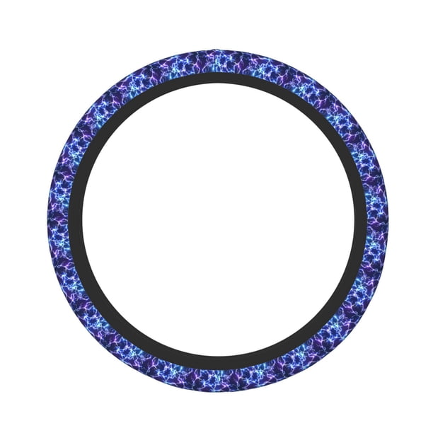 Balery Blue Lightning1 Fundas elásticas antideslizantes para volante, funda protectora universal para hombre y mujer, 15 pulgadas, accesorios para coche.