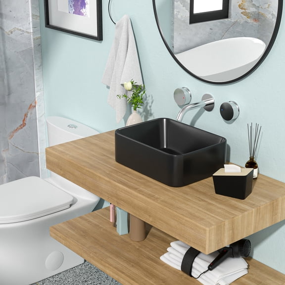 16x12 Inch Ceramic - Low Water Absorption - Above Counter Vanity - Classic Design Sink