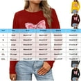 thumbnail image 3 of Qepwscx Womens T Shirts Long Sleeve Valentine'S Day Crewneck Sweatshirt Bow Printed Blouses Casual Tops Pullover Sweatshirt Graphic Plus Size Heart Shirt Outside Top Blouse T-Shirts, 3 of 5