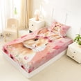 thumbnail image 4 of Erosebridal Kawaii Rabbit Twin Sheet Sets 3pcs For Kids,Love Heart Flowers Bedding For Girls, 4 of 5