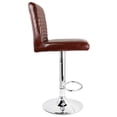 thumbnail image 3 of Elama 2 Piece Adjustable Tufted Faux Leather Bar Stool in Glossy Cherry with Chrome Base, 3 of 9