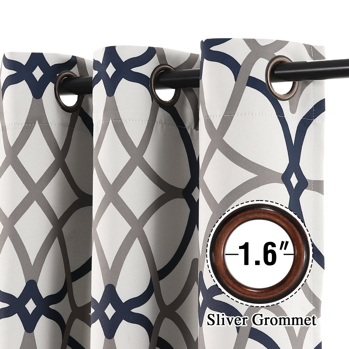 PrimeBeau Living Room Thermal Insulated Privacy Blackout Curtains, 52" x 63" (2 Panels)