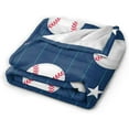 thumbnail image 4 of Sports Baseball Blanket for Boys Super Soft Warm Cozy Blue Baseball Softball Throw Blanket Plush Fleece Kids Blanket Gifts for Bed Decor Baseball Fans 60"X80", 4 of 6
