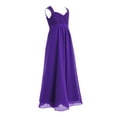thumbnail image 2 of TiaoBug Flower Girls Maxi Dress Chiffon Junior Prom Wedding Bridesmaid Gown Purple 12, 2 of 7