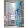 thumbnail image 4 of Pink Blue Marble Sheer Curtains 108 Inches Long 2 Panels Fluid Art Abstract Light Filtering Semi Sheer Window Curtains Drapes for Bedroom Living Room 52"x108", 4 of 7