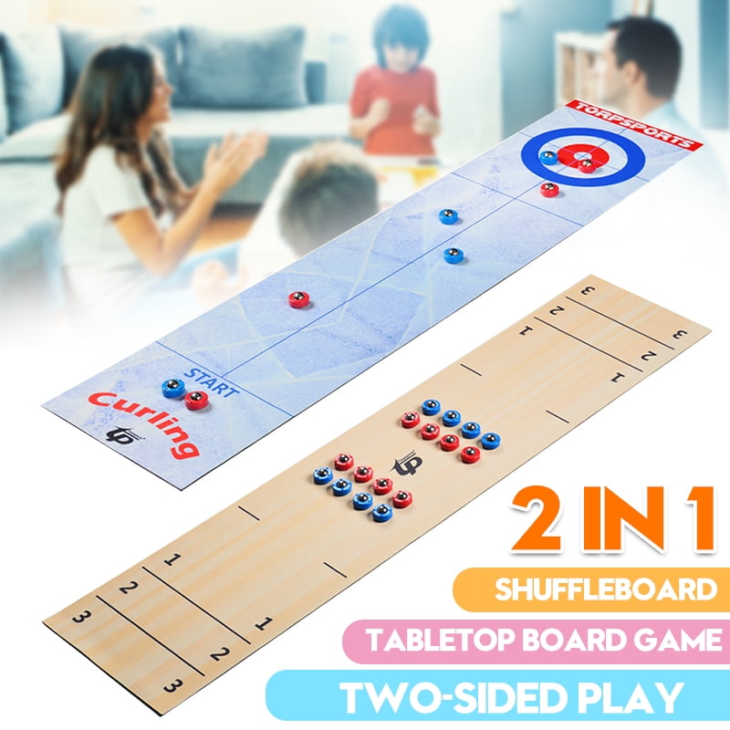2 IN 1 Shuffle Board Game Foldable Portable Tabletop Board Game Two