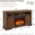 thumbnail image 4 of OKD Farmhouse Fireplace TV Stand up to 70", Entertainment Center with 23" Fireplace & Open Storage Shelves for Living Room, Reclaimed Barnwood, 4 of 8