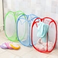 thumbnail image 6 of Large Foldable Laundry Hamper Mesh Clothes Basket Nylon Washing Bag With Side Pocket for Home College Camping Travel, 6 of 7