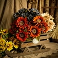 thumbnail image 7 of Zukuco 2 Pack Artificial Sunflowers Bouquet Fake Vintage Sunflower Autumn Flower for Decoration,9 Floral Heads Faux Flowers Bunch for Home Decor, 7 of 7