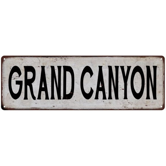 GRAND CANYON Vintage Look Rustic Metal City State Sign 6 x 18 High Gloss Metal 206180041340