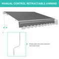 thumbnail image 6 of 11.5*9.8FT Retractable Awning with Aluminum Alloy Bracket and Polyester Cloth, Water and UV Resistant Patio Awnings with Coating of PU and Hand Crank for Deck, Balcony, Yard, Gray, 6 of 9