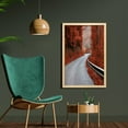 thumbnail image 2 of Fall Wall Art with Frame, Dreamy Asphalt Road with Mid Autumn Colors Nobody Surreal Highway Travel, Printed Fabric Poster for Bathroom Living Room, 23" x 35", Orange Pale Grey, by Ambesonne, 2 of 2