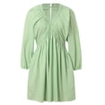 thumbnail image 5 of Fshinging Women Summer Dresses Sexy Long Sleeve V Neck Waist Casual Loose Flowing Mini Gift Dress, 5 of 7