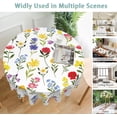 thumbnail image 4 of Wildflower 60 Inch Round Tablecloth,Colorful Floral Leaves Table Cloth Waterproof Stain and Wrinkle Resistant Circle Table Cover for Kitchen Dining Picnic Camping Indoor Outdoor Decor, 4 of 6