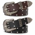 thumbnail image 5 of Y2k Punk Star Rivet Belt Fashion Jeans Belts with Buckle Western Cowgirl Waist Belt Men's and Women's PU Leather Waistband, 5 of 9