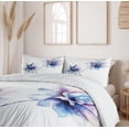 thumbnail image 6 of Ambesonne Floral Duvet Cover Set, Retro Flowers Watercolor, Queen, White Purple Blue, 6 of 6