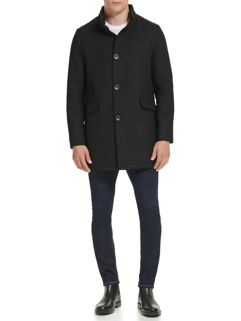 Kenneth Cole Men's Water Resistant Wool Jacket, Black, X-Large