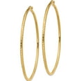 thumbnail image 3 of 14K Yellow Gold Diamond-Cut 2mm Round Tube Hoop Earrings (60 X 2) Made In Peru tc239, 3 of 6