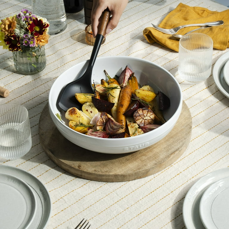 Staub Ceramic Shallow Serving Bowl White