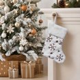thumbnail image 6 of JeashCHAT Mini White Plush Christmas Stockings, 7.48 Inch Glitter Sequin Snowflake Xmas Stockings Hanging Ornaments, Christmas Tree Decorations, 6 of 7