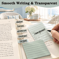 Blue Lined Transparent Sticky Notes Set with Dual-Tip Marker and Index ...