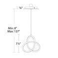 thumbnail image 5 of WAC Lighting Vornado 7" 1-Light 3000K LED Mini Modern Aluminum Pendant in Black, 5 of 5