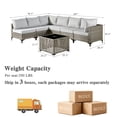 thumbnail image 5 of Ovios 7 Pieces Outdoor Patio Furniture Set PE Wicker Rattan Sofa Set with Solar Table, Gray, 5 of 8
