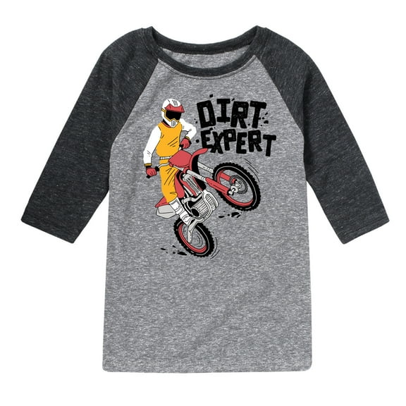 Instant Message - Dirt Expert - Toddler & Youth Raglan Graphic T-Shirt