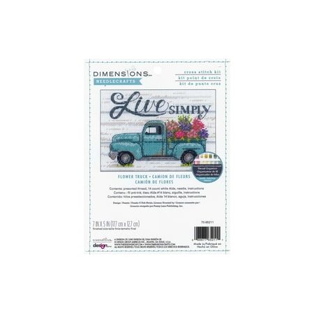 UPC: 0088677652111 | Dimensions Cross Stitch Kit 7 x 5  Flower Truck