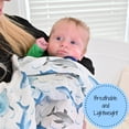 thumbnail image 3 of LollyBanks Baby Blanket for Boys, 100% Cotton Muslin Swaddle Blankets, 47 x 47 Inches Soft and Breathable Receiving Blankets, Cozy Newborn Swaddle, Baby Essentials, Registry (Shark Print), 3 of 6