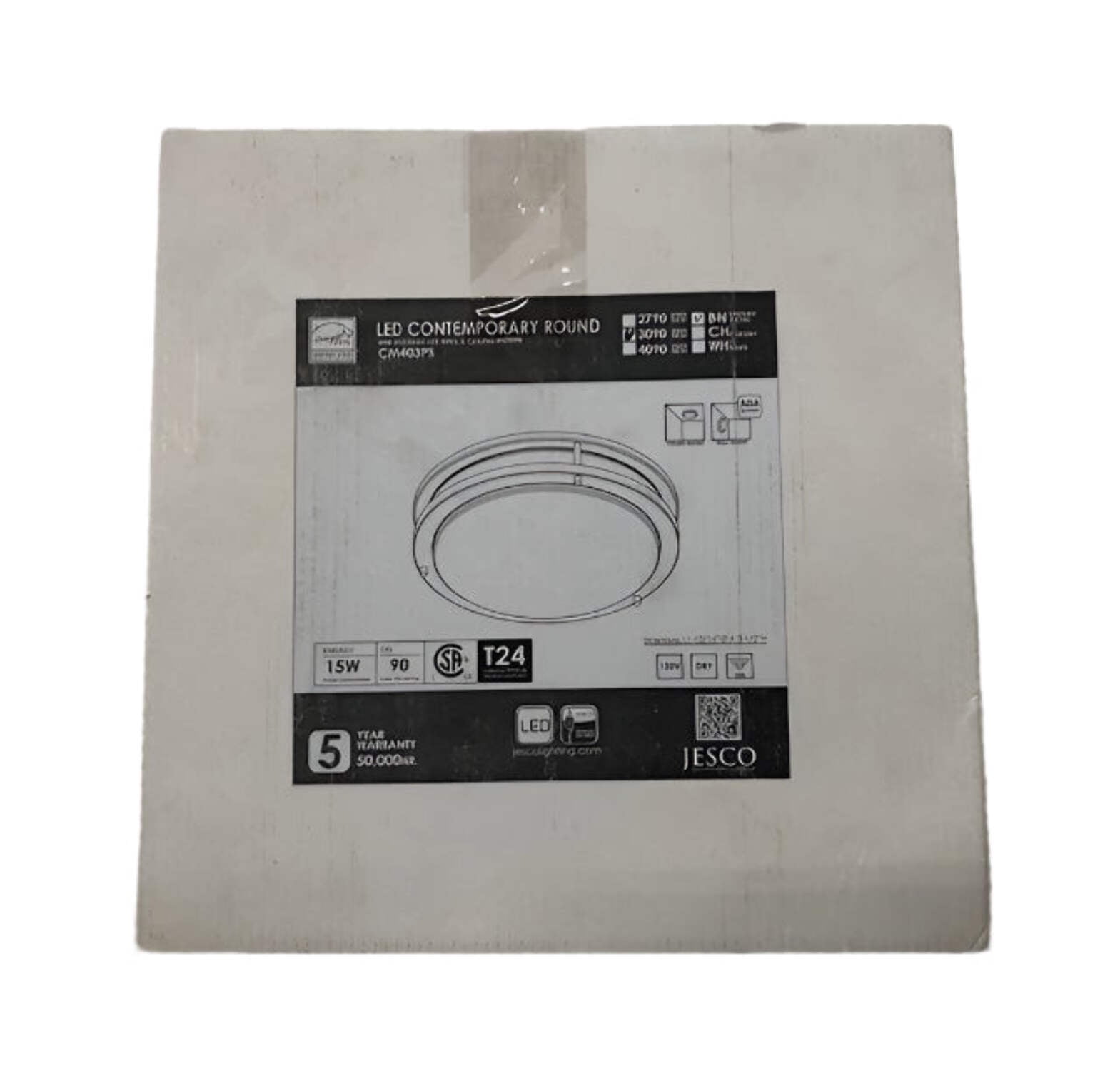 Jesco CM403RA-S-3090-BN 12 in. 15W 3000K 90CRI Luke Round Double Ring LED Flush Mount Ceiling Light, Brushed Nickel