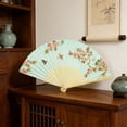 thumbnail image 4 of YingYouFu Chinese Style Folding Fan, Traditional Silk Bamboo Fan, Unisex Decorative Hand Fan for Photography, Portable Summer Cooling Fan, 4 of 6